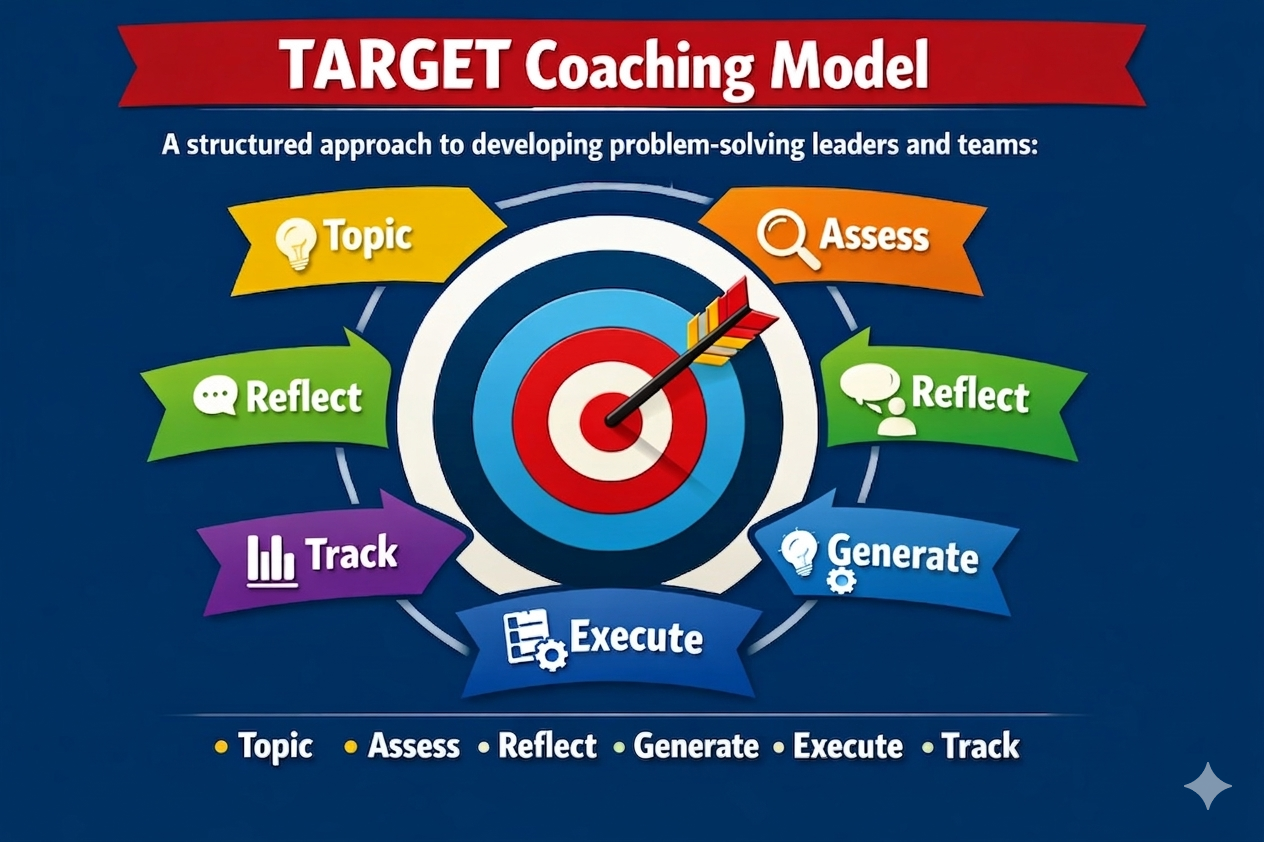TARGET Coaching Model — Topic, Assess, Reflect, Generate, Execute, Track